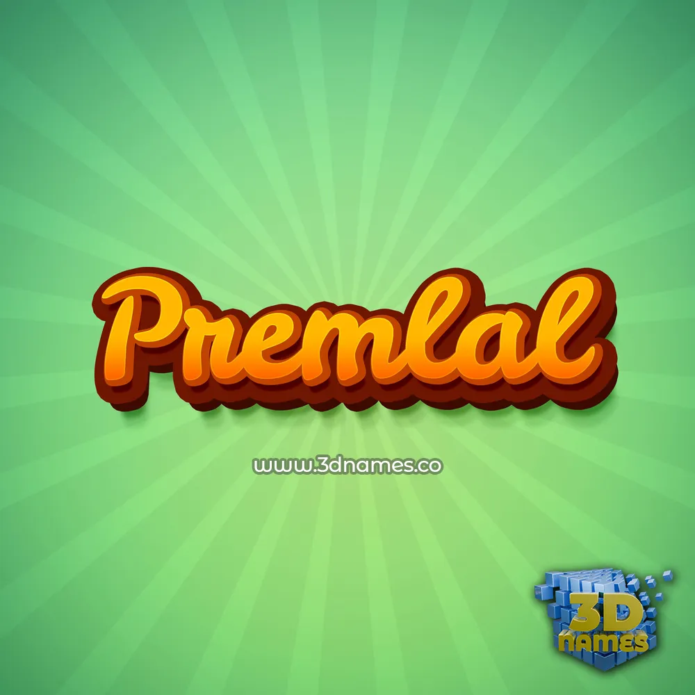 premlal in Green Rays style - 3D name wallpaper