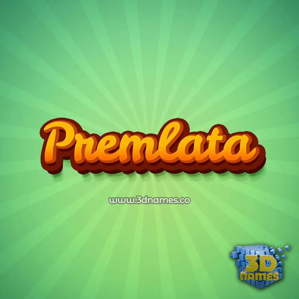 premlata in Green Rays style - 3D name wallpaper