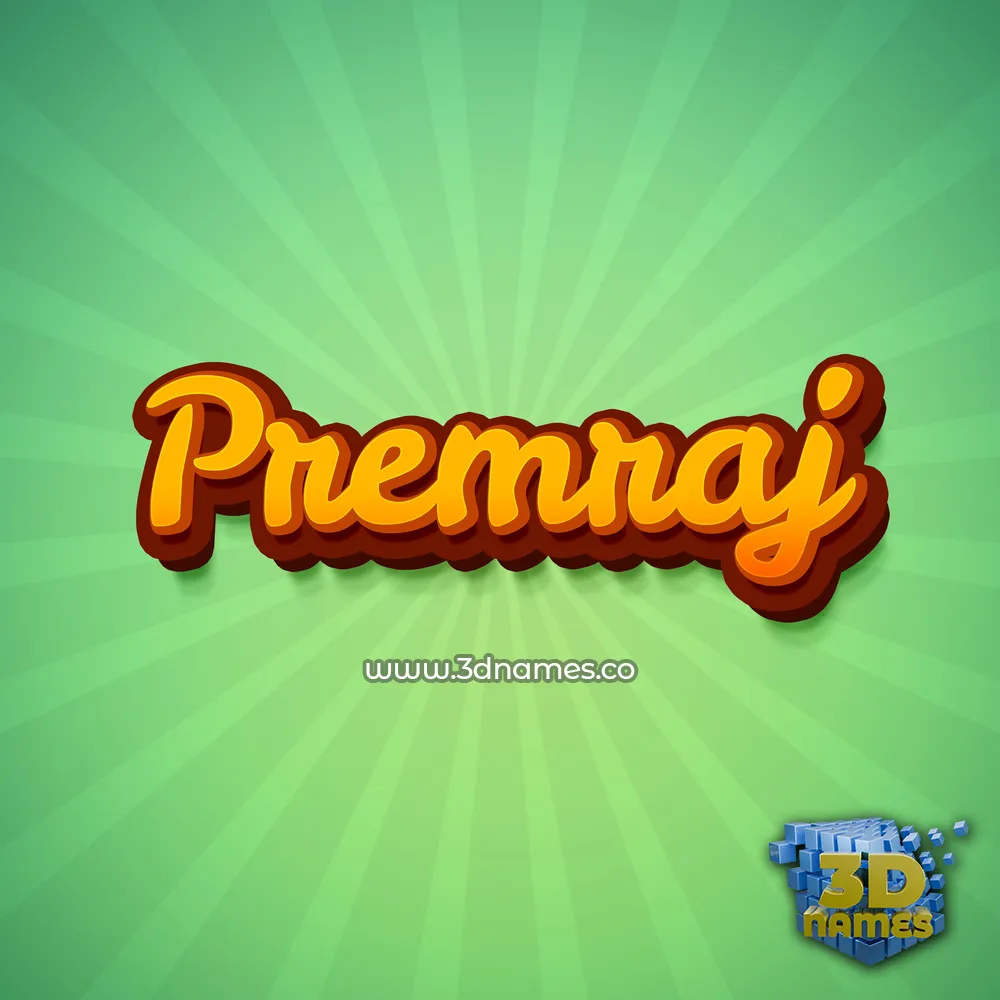 premraj in Green Rays style - 3D name wallpaper
