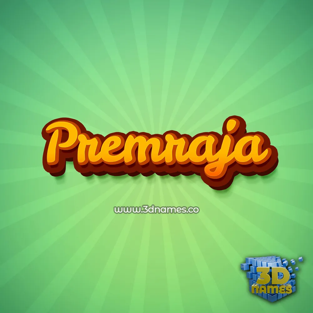premraja in Green Rays style - 3D name wallpaper
