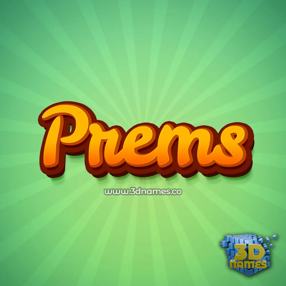 prems in Green Rays style - 3D name wallpaper