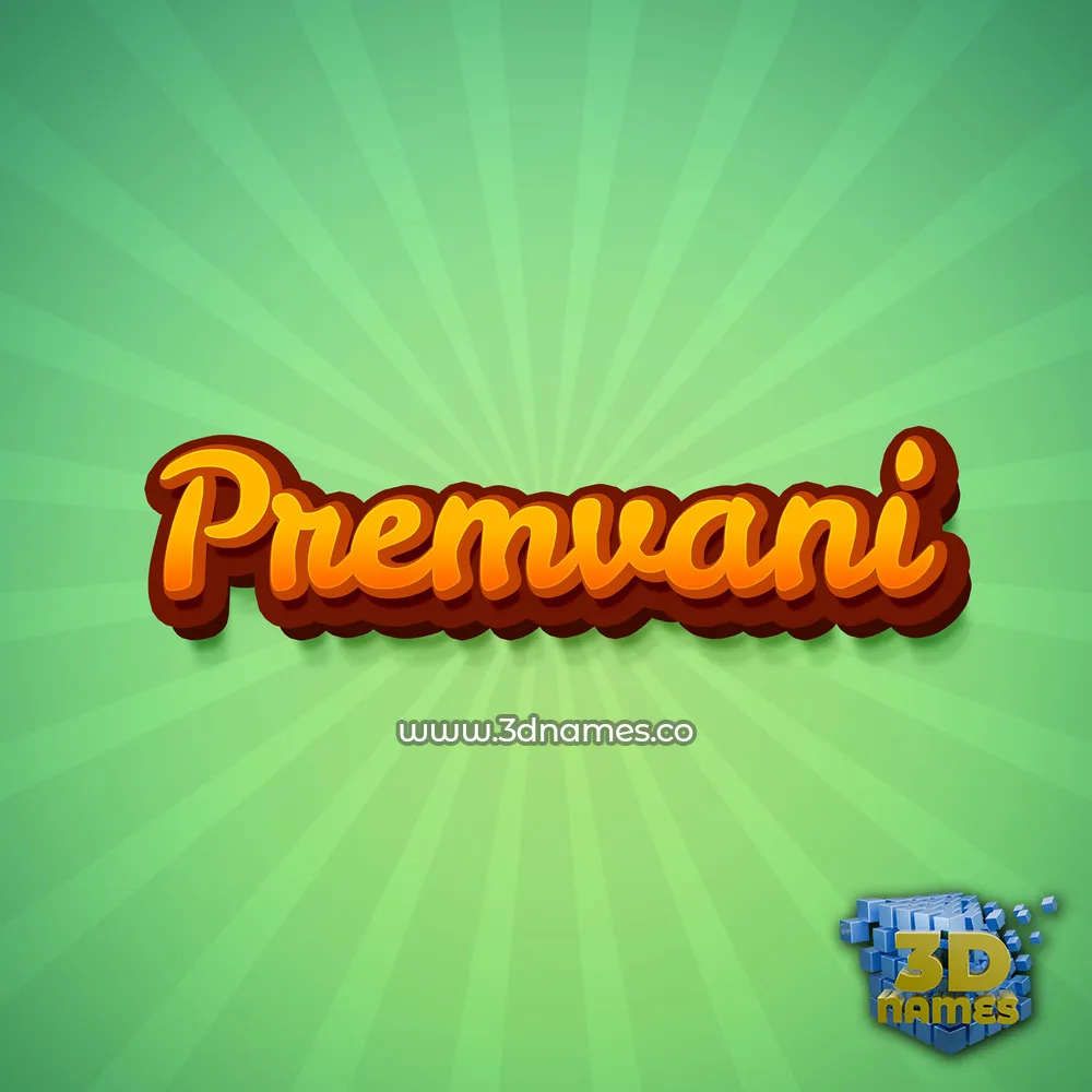 premvani in Green Rays style - 3D name wallpaper