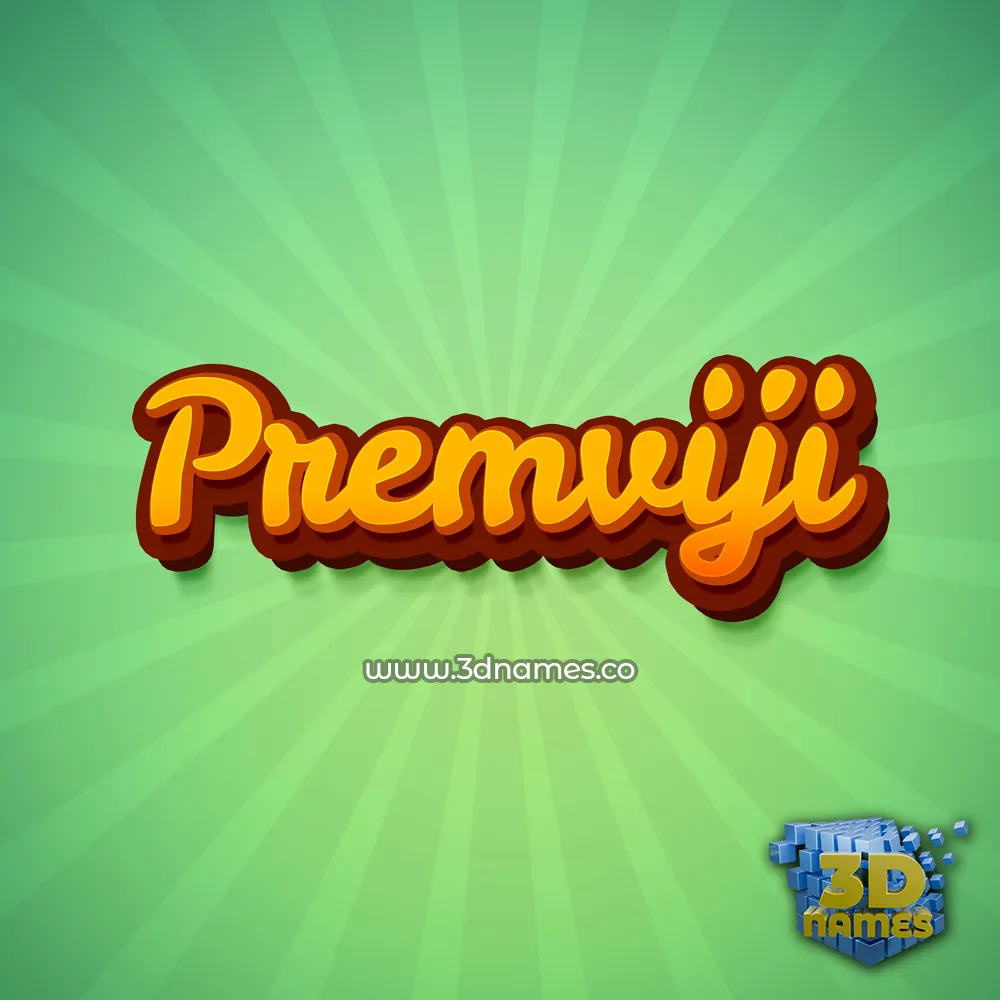 premviji in Green Rays style - 3D name wallpaper