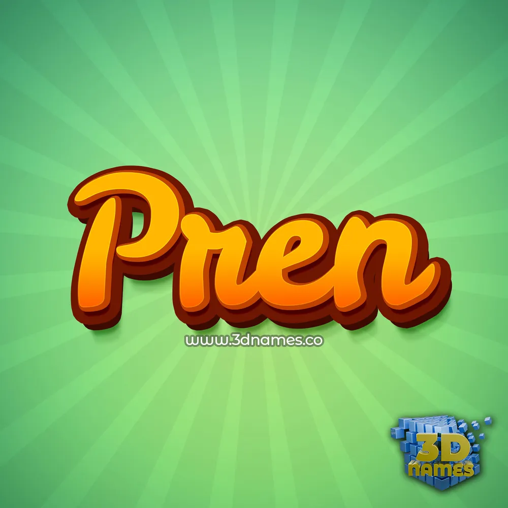 pren in Green Rays style - 3D name wallpaper