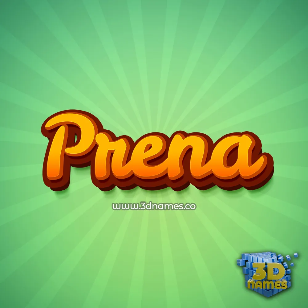 prena in Green Rays style - 3D name wallpaper