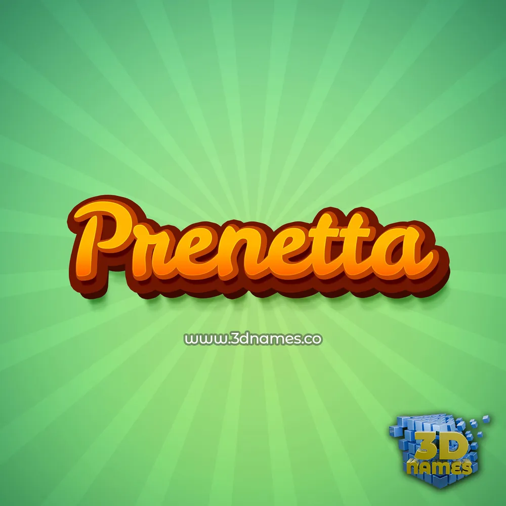 prenetta in Green Rays style - 3D name wallpaper