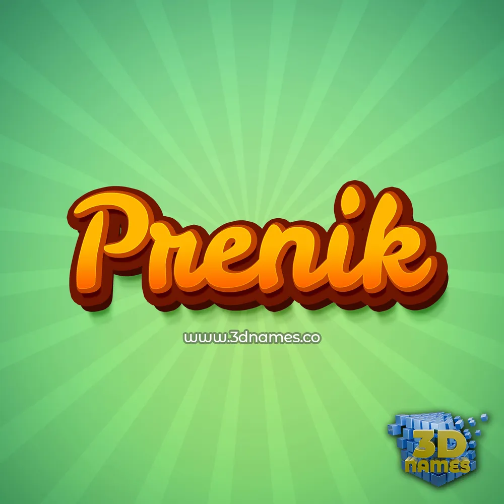 prenik in Green Rays style - 3D name wallpaper