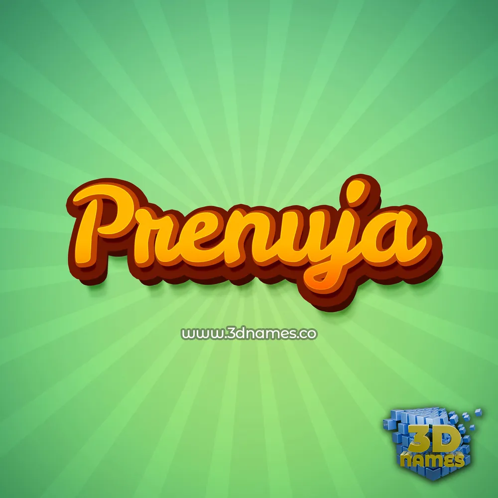 prenuja in Green Rays style - 3D name wallpaper