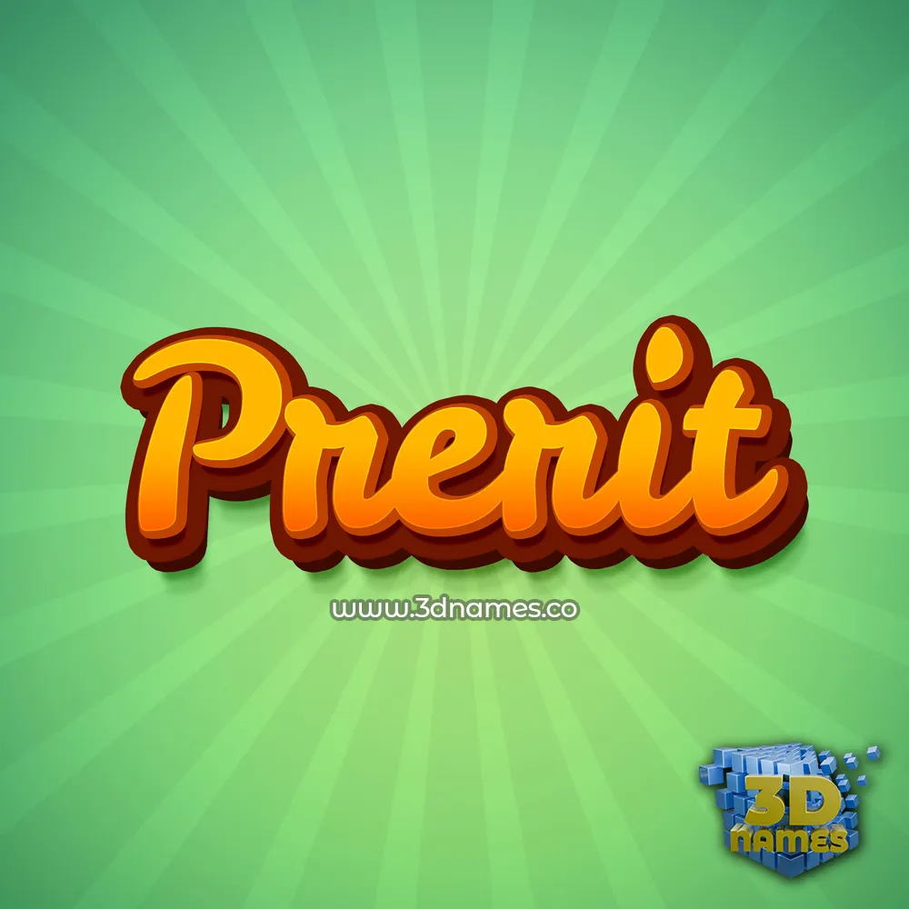 prerit in Green Rays style - 3D name wallpaper