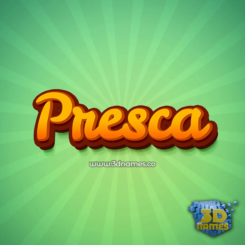 presca in Green Rays style - 3D name wallpaper