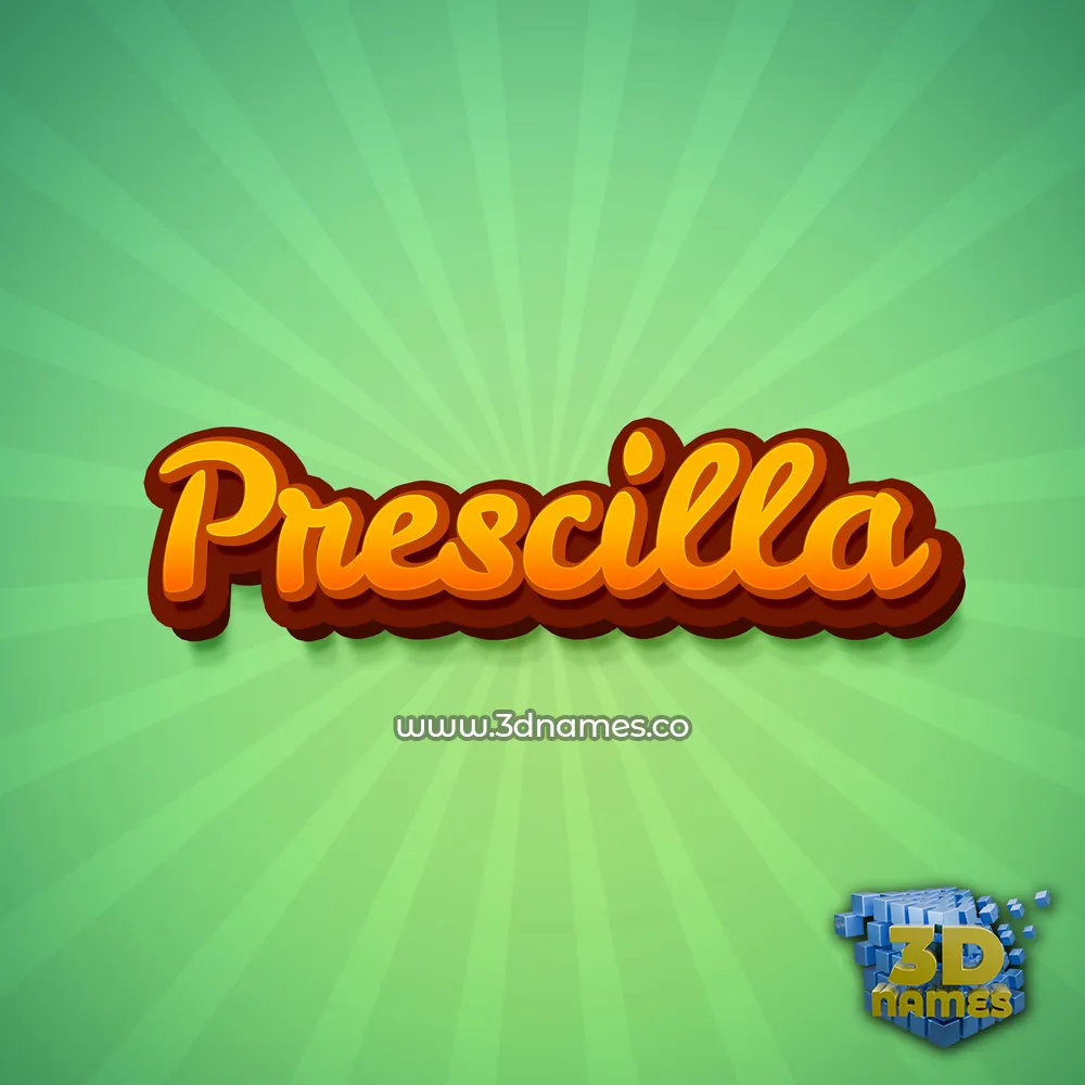 prescilla in Green Rays style - 3D name wallpaper