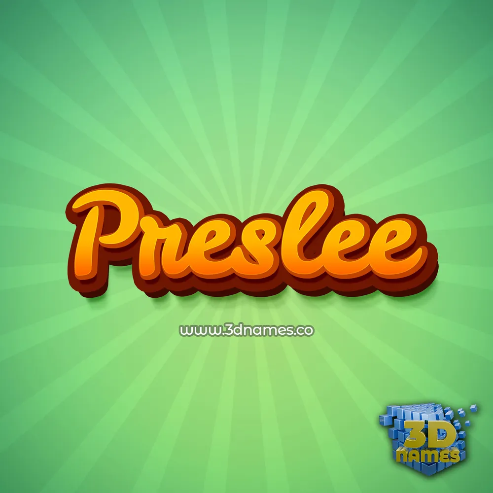 preslee in Green Rays style - 3D name wallpaper