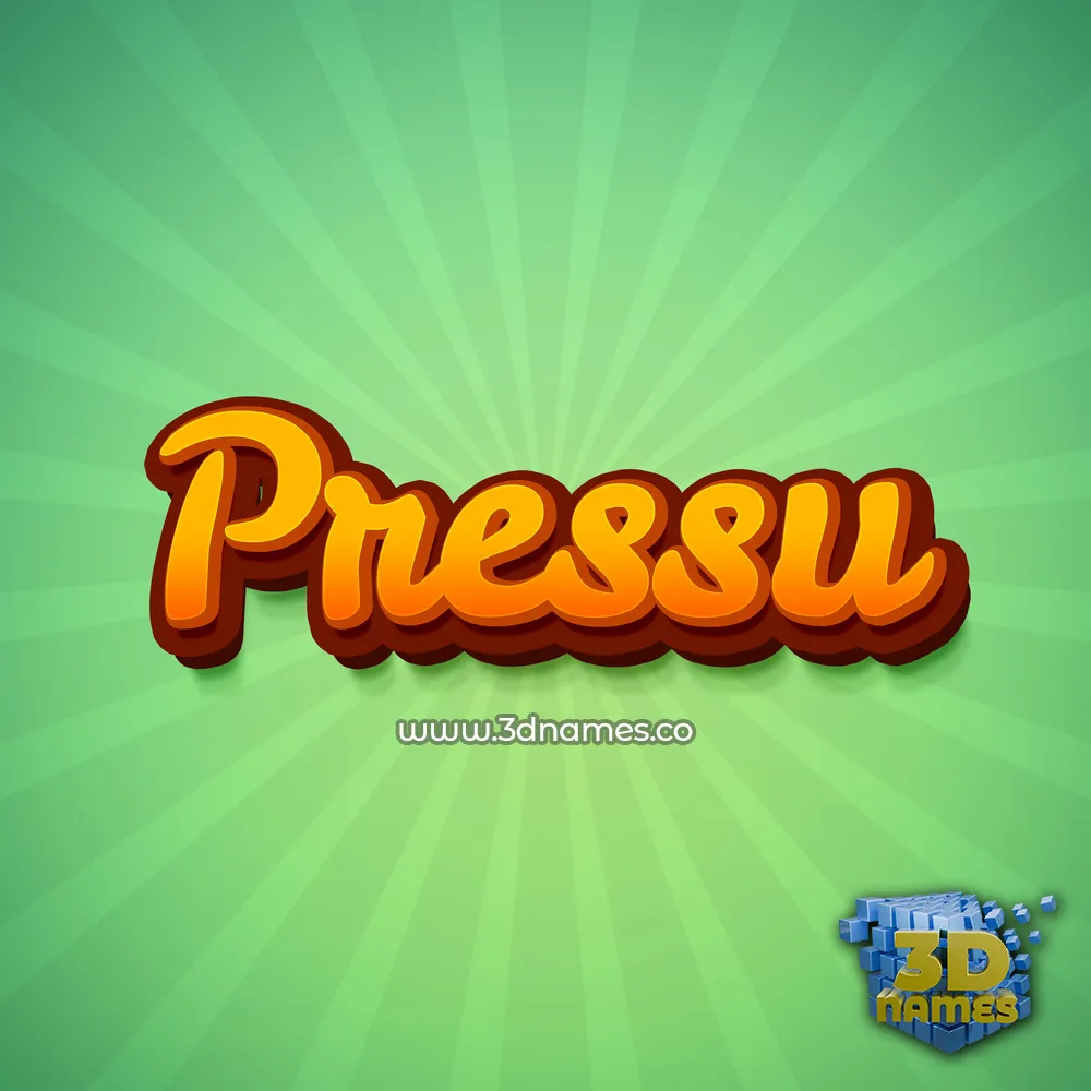 pressu in Green Rays style - 3D name wallpaper