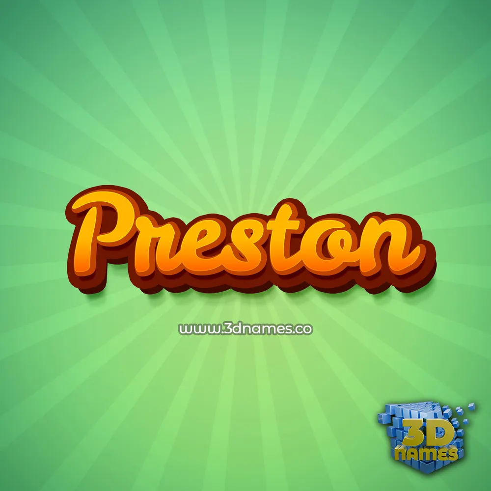 preston in Green Rays style - 3D name wallpaper