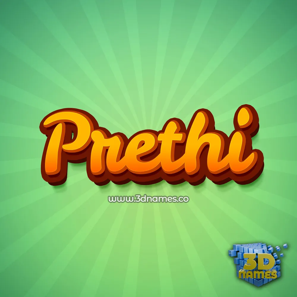 prethi in Green Rays style - 3D name wallpaper