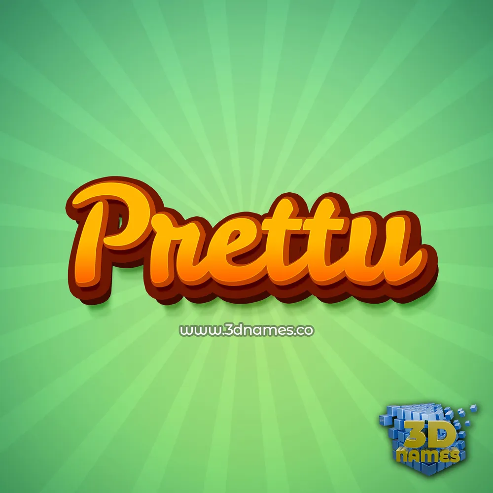 prettu in Green Rays style - 3D name wallpaper