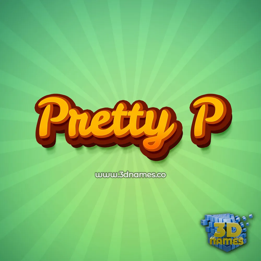 pretty p in Green Rays style - 3D name wallpaper
