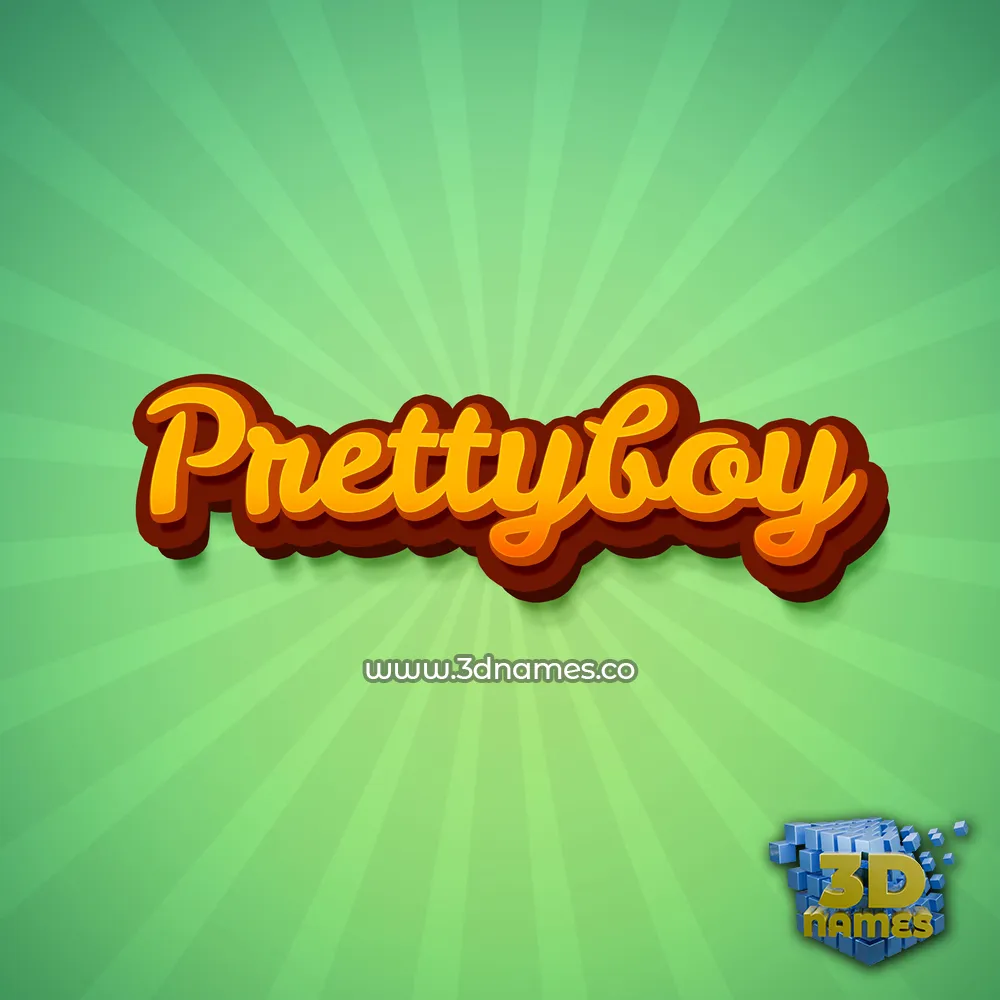 prettyboy in Green Rays style - 3D name wallpaper