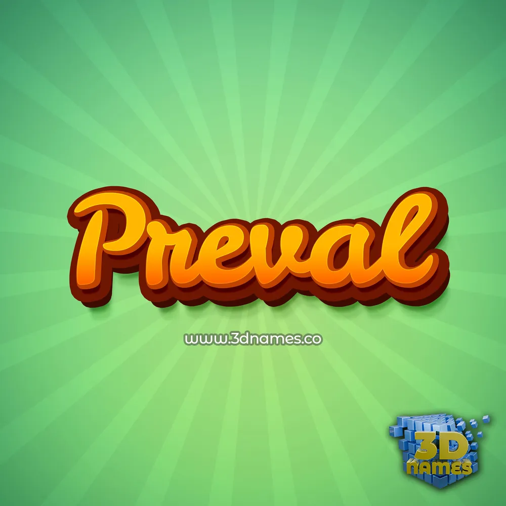 preval in Green Rays style - 3D name wallpaper
