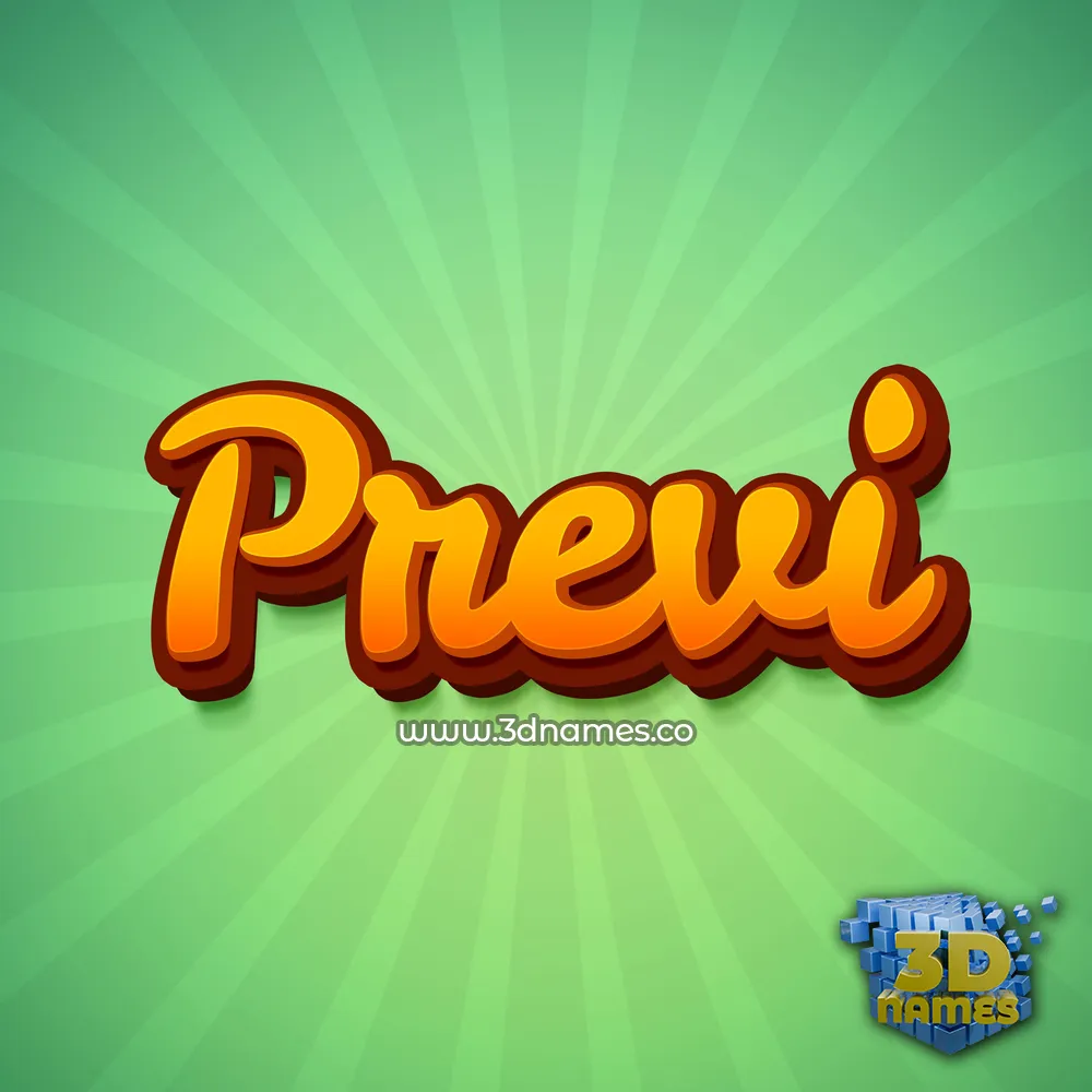 previ in Green Rays style - 3D name wallpaper