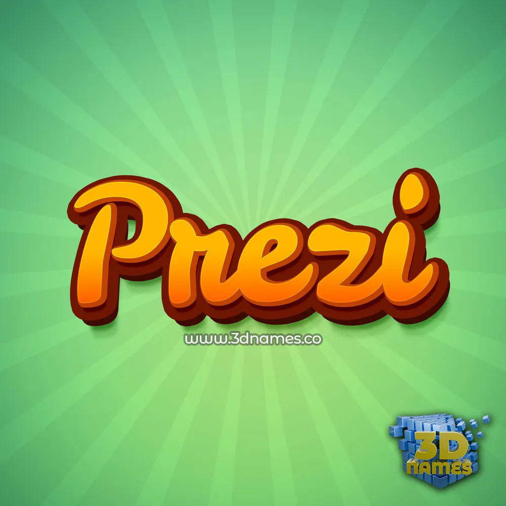 prezi in Green Rays style - 3D name wallpaper