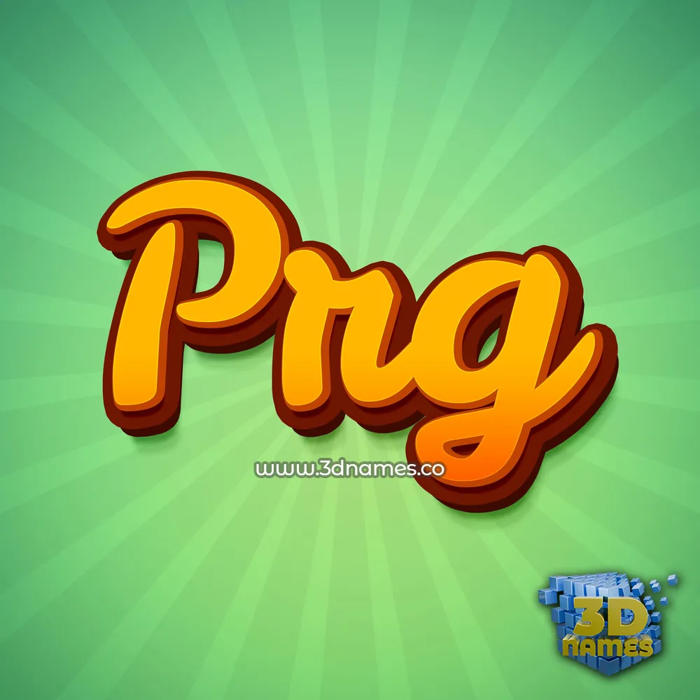 prg in Green Rays style - 3D name wallpaper