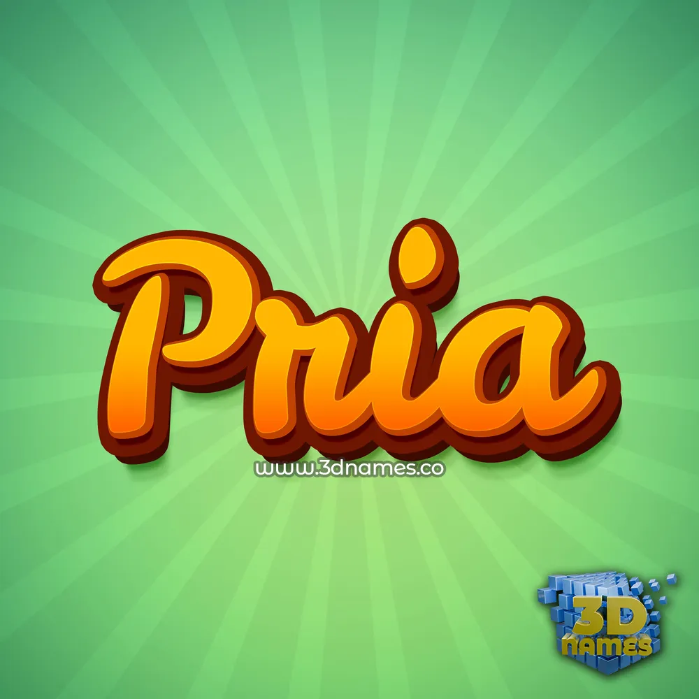 pria in Green Rays style - 3D name wallpaper
