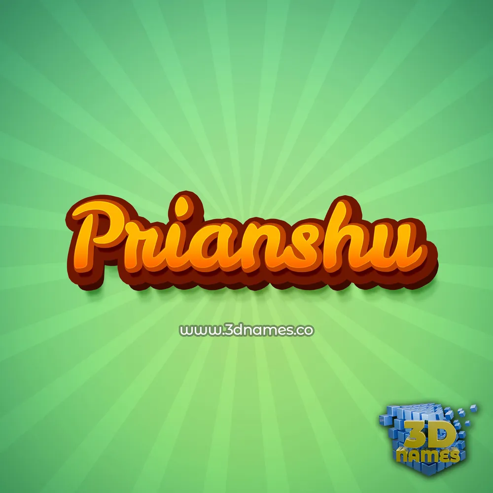 prianshu in Green Rays style - 3D name wallpaper