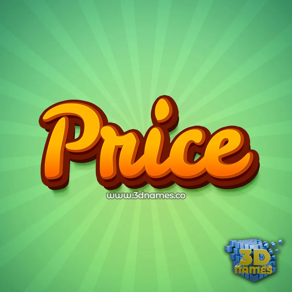 price in Green Rays style - 3D name wallpaper