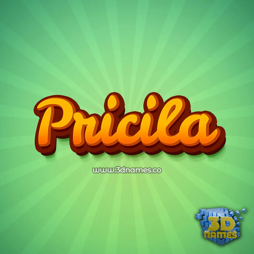 pricila in Green Rays style - 3D name wallpaper
