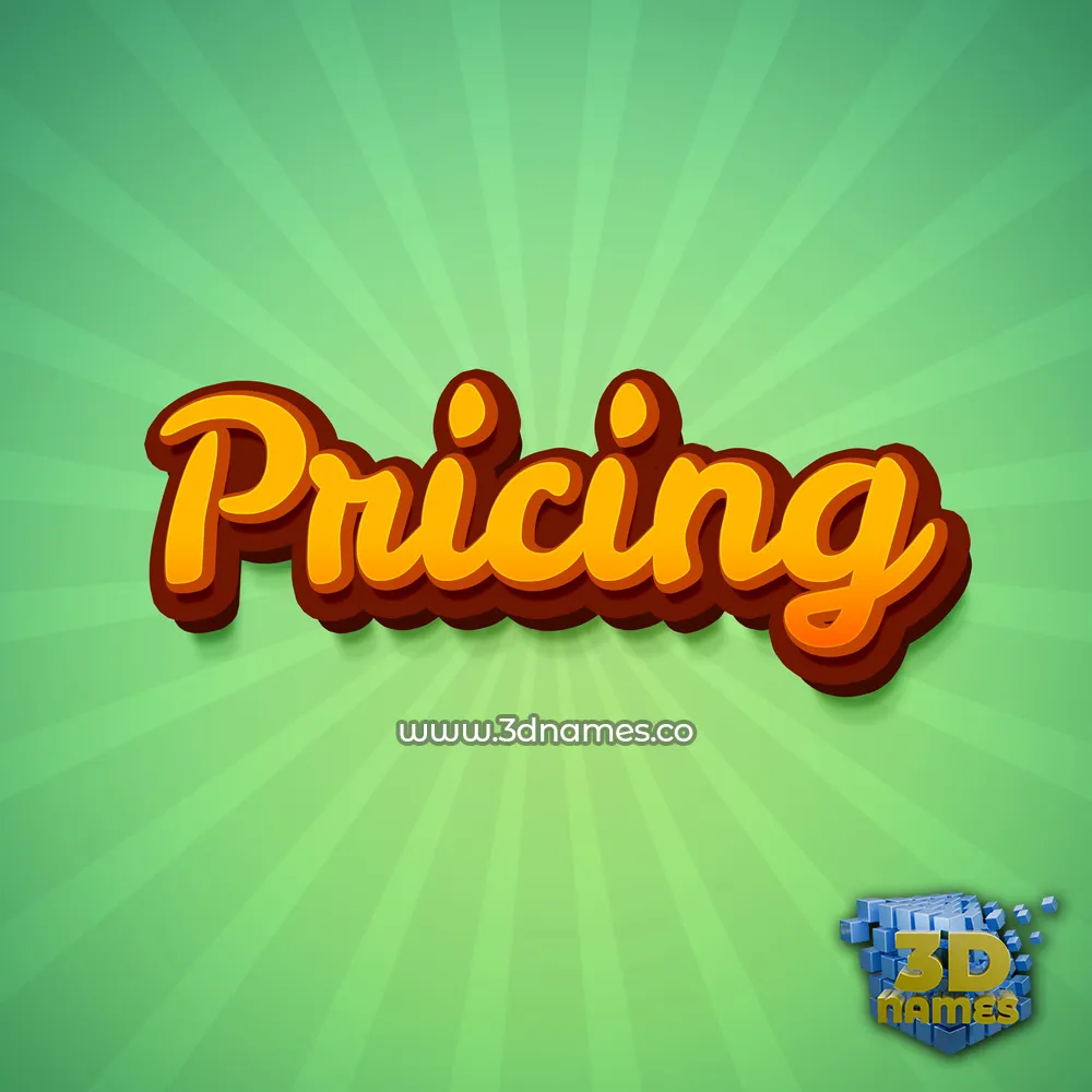 pricing in Green Rays style - 3D name wallpaper