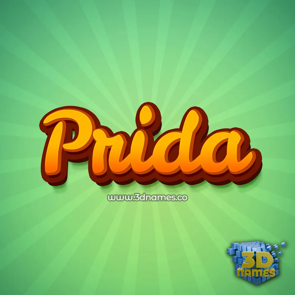 prida in Green Rays style - 3D name wallpaper