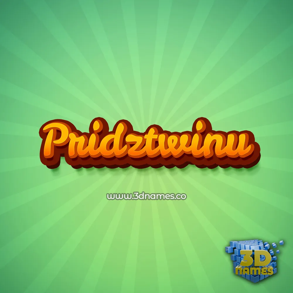 pridztwinu in Green Rays style - 3D name wallpaper