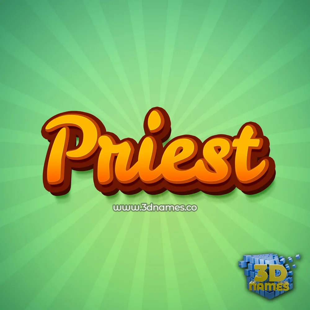 priest in Green Rays style - 3D name wallpaper