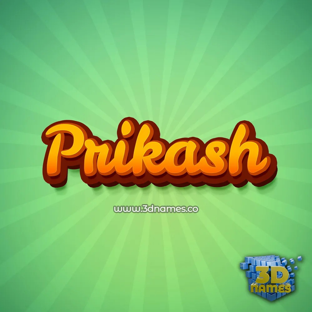 prikash in Green Rays style - 3D name wallpaper