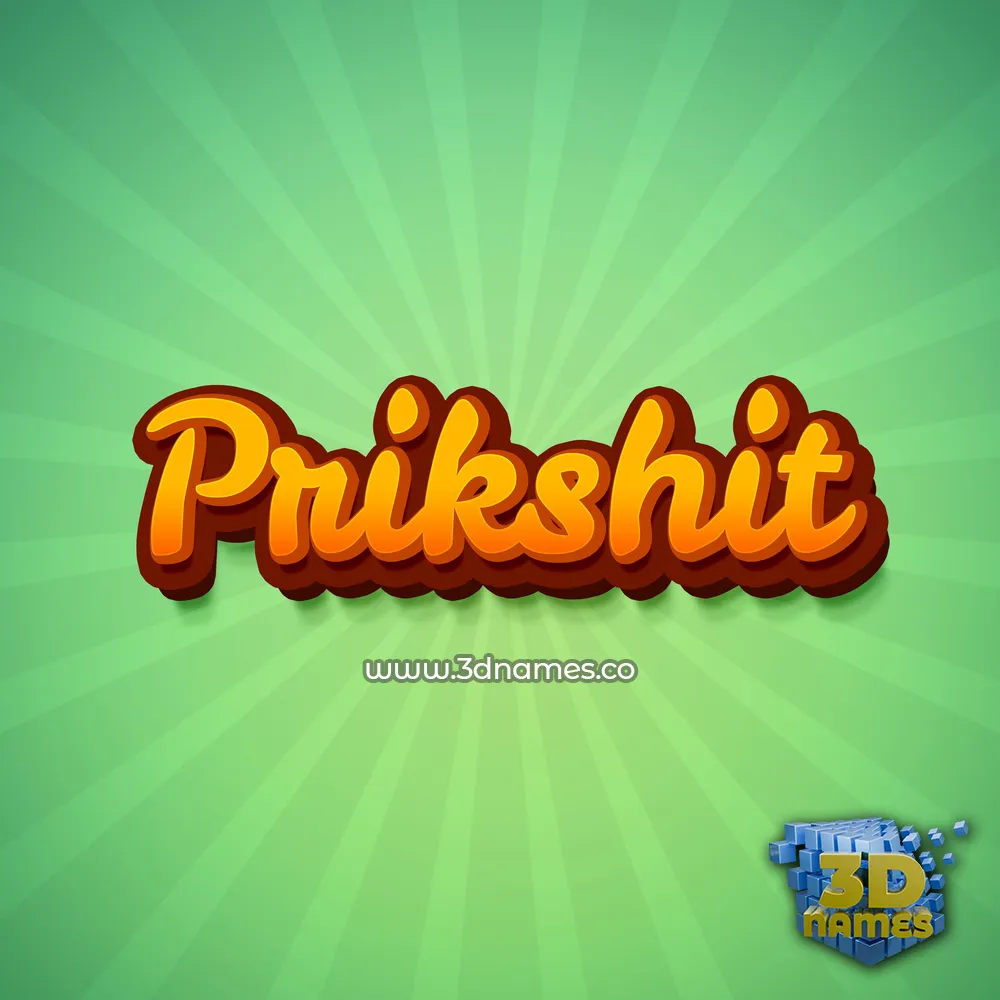 prikshit in Green Rays style - 3D name wallpaper
