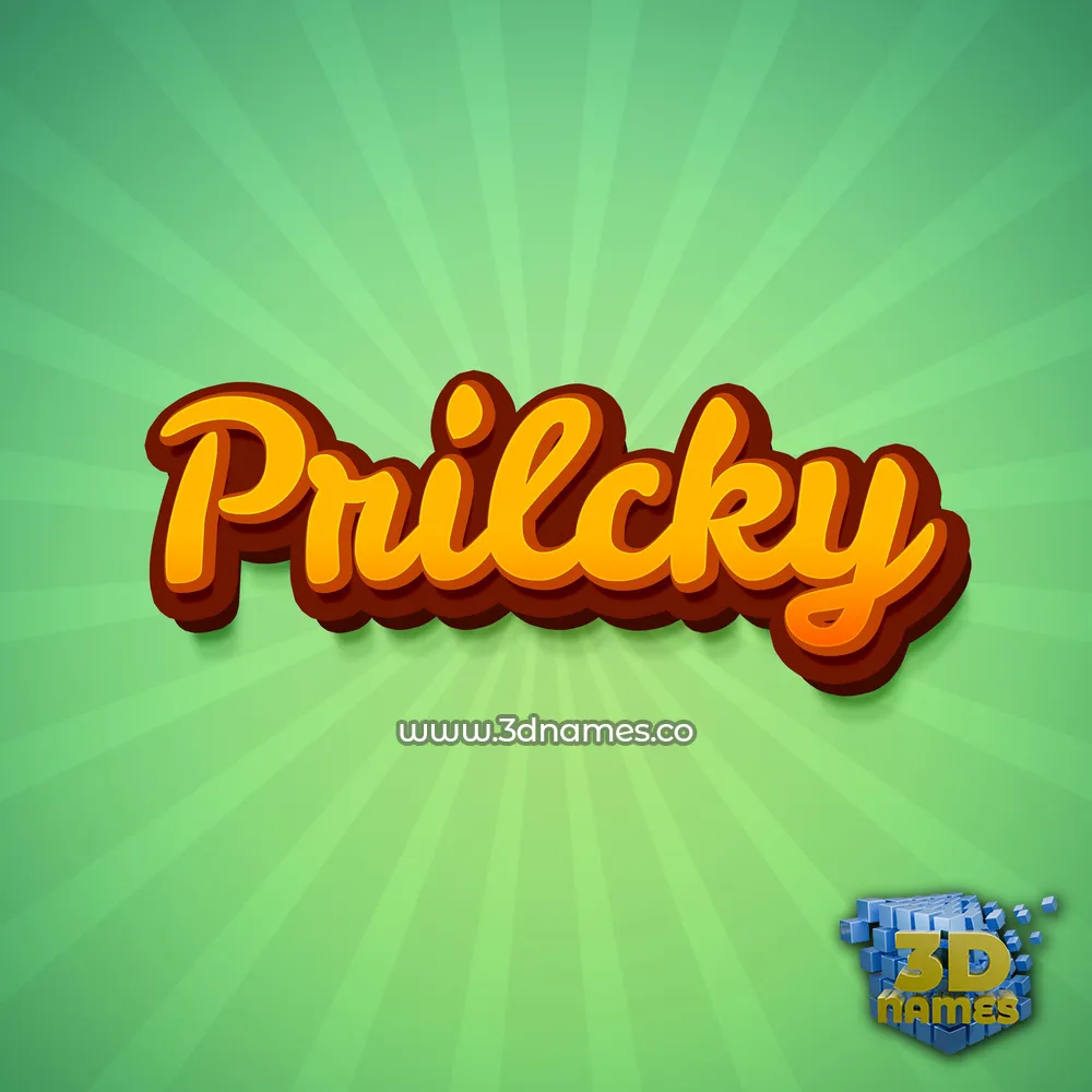 prilcky in Green Rays style - 3D name wallpaper