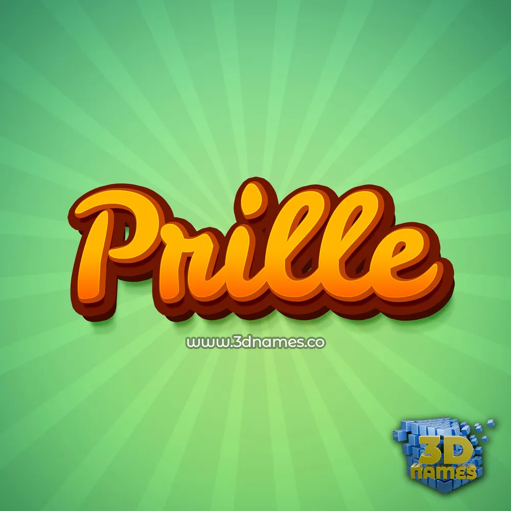 prille in Green Rays style - 3D name wallpaper