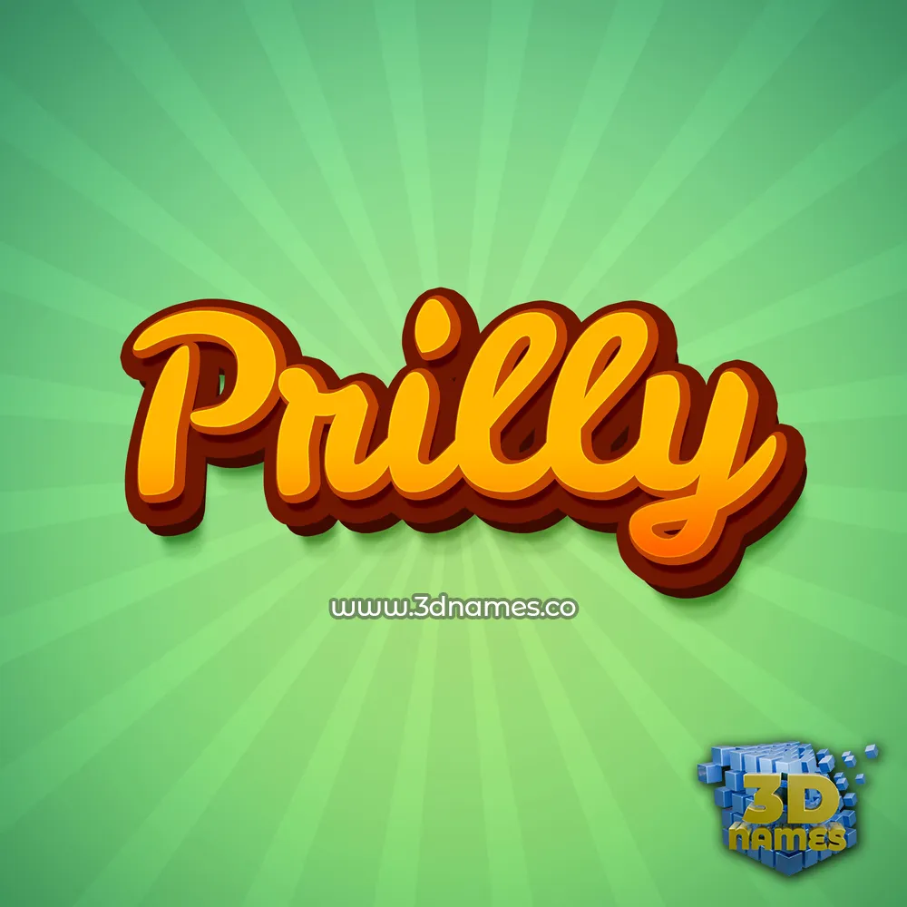 prilly in Green Rays style - 3D name wallpaper
