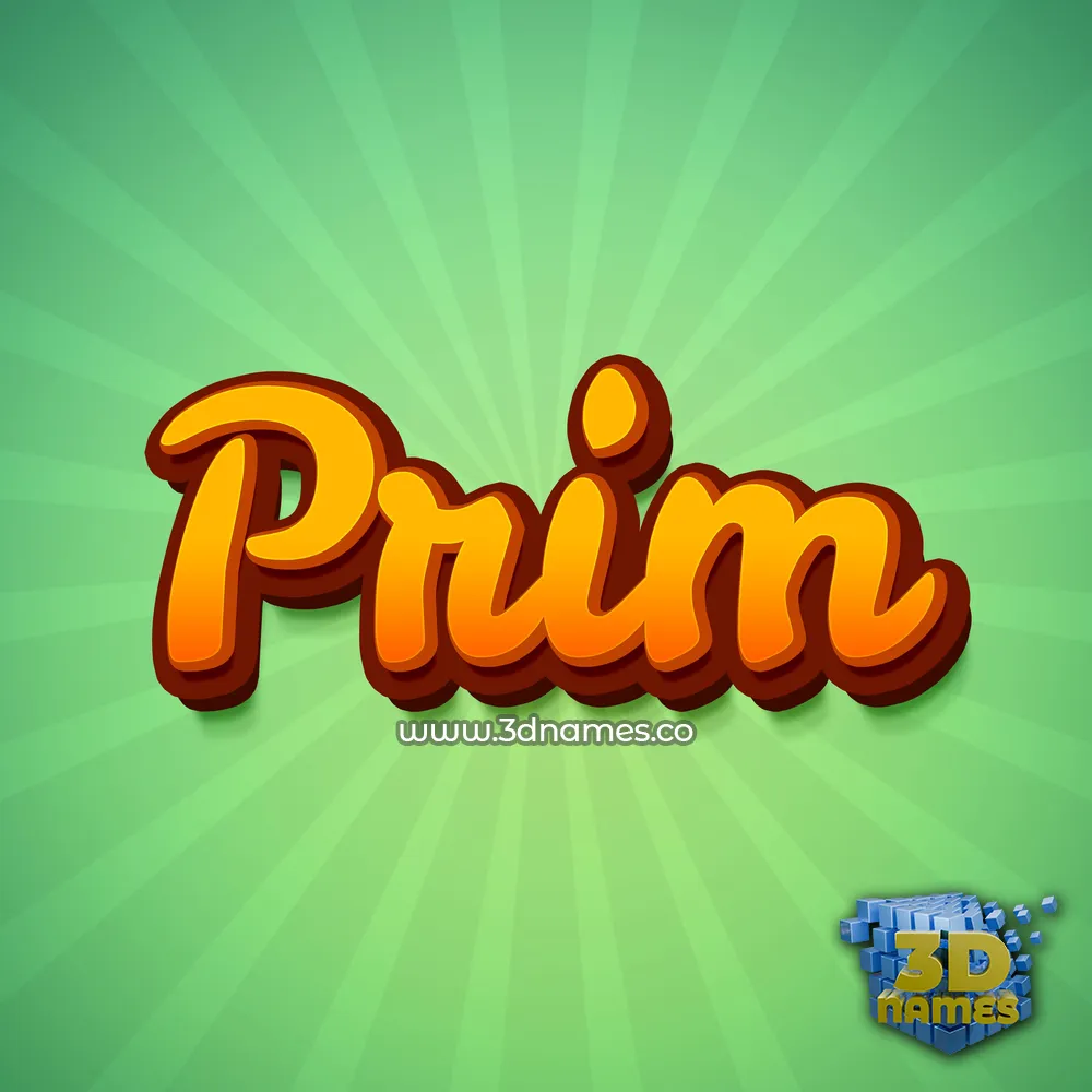 prim in Green Rays style - 3D name wallpaper