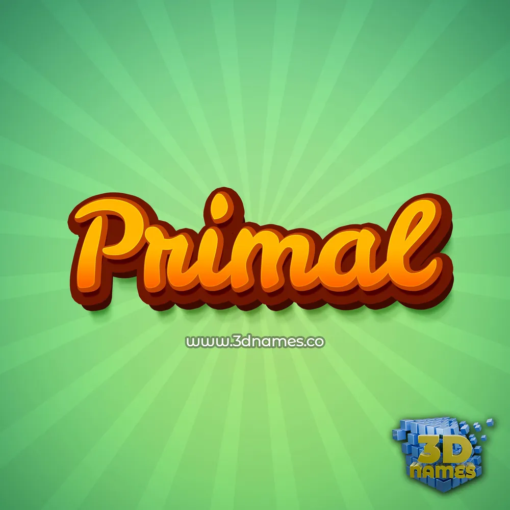 primal in Green Rays style - 3D name wallpaper