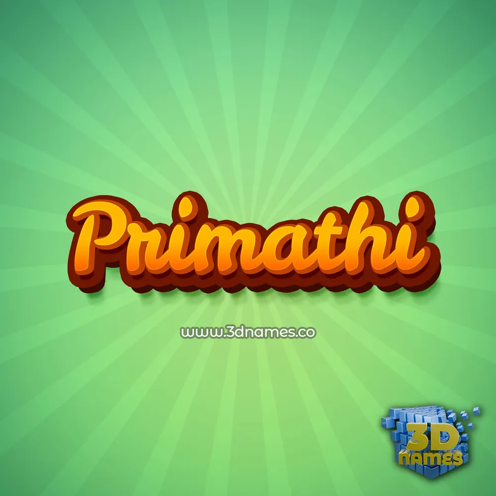 primathi in Green Rays style - 3D name wallpaper