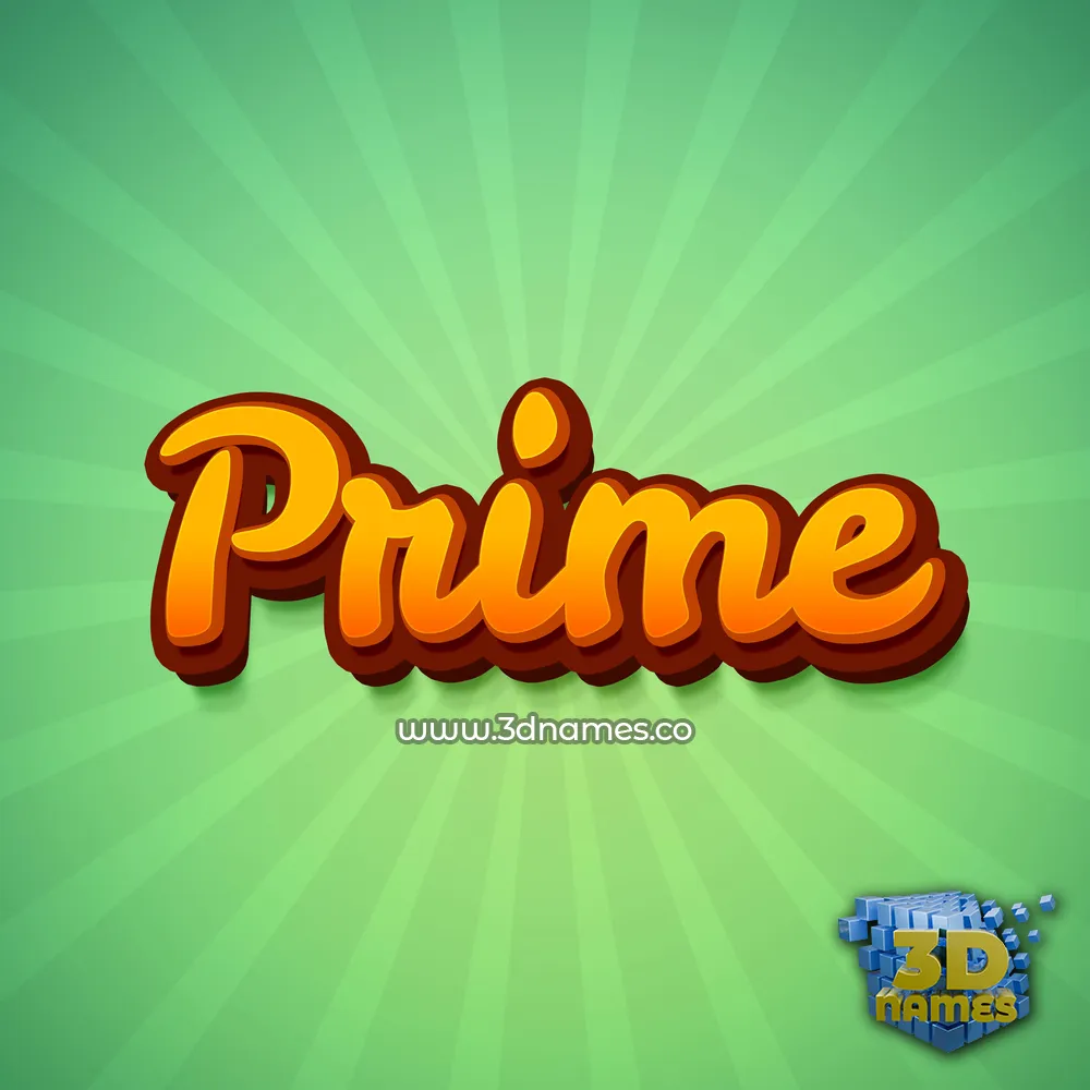 prime in Green Rays style - 3D name wallpaper