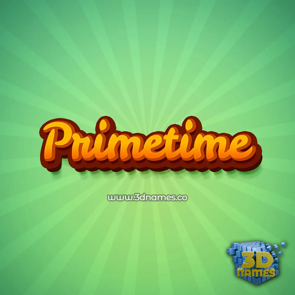 primetime in Green Rays style - 3D name wallpaper