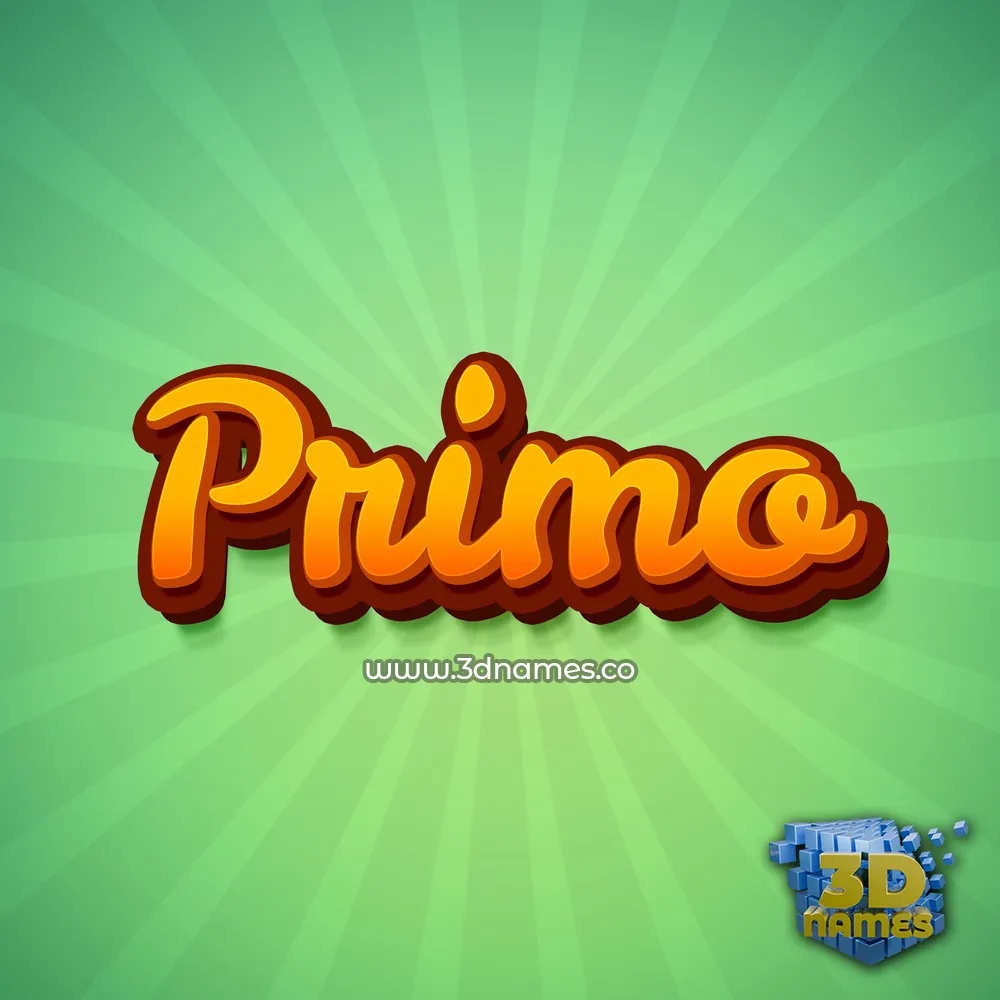 primo in Green Rays style - 3D name wallpaper