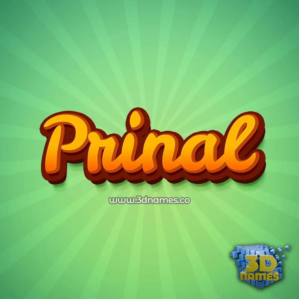 prinal in Green Rays style - 3D name wallpaper