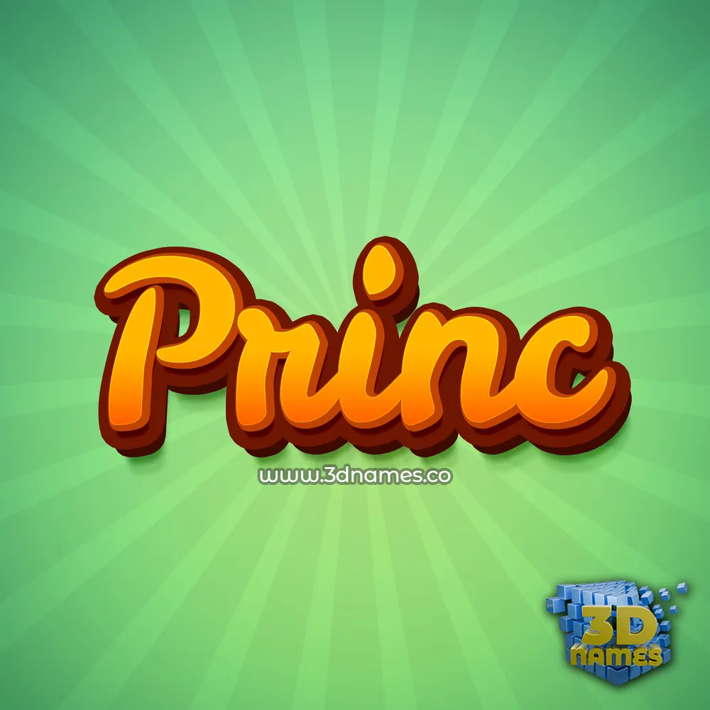 princ in Green Rays style - 3D name wallpaper