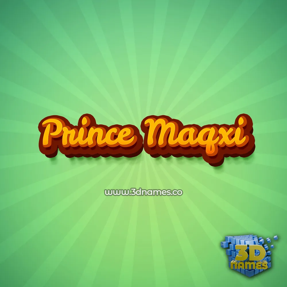prince maqxi in Green Rays style - 3D name wallpaper