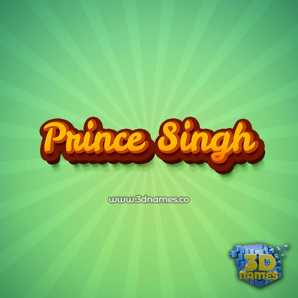 prince singh in Green Rays style - 3D name wallpaper
