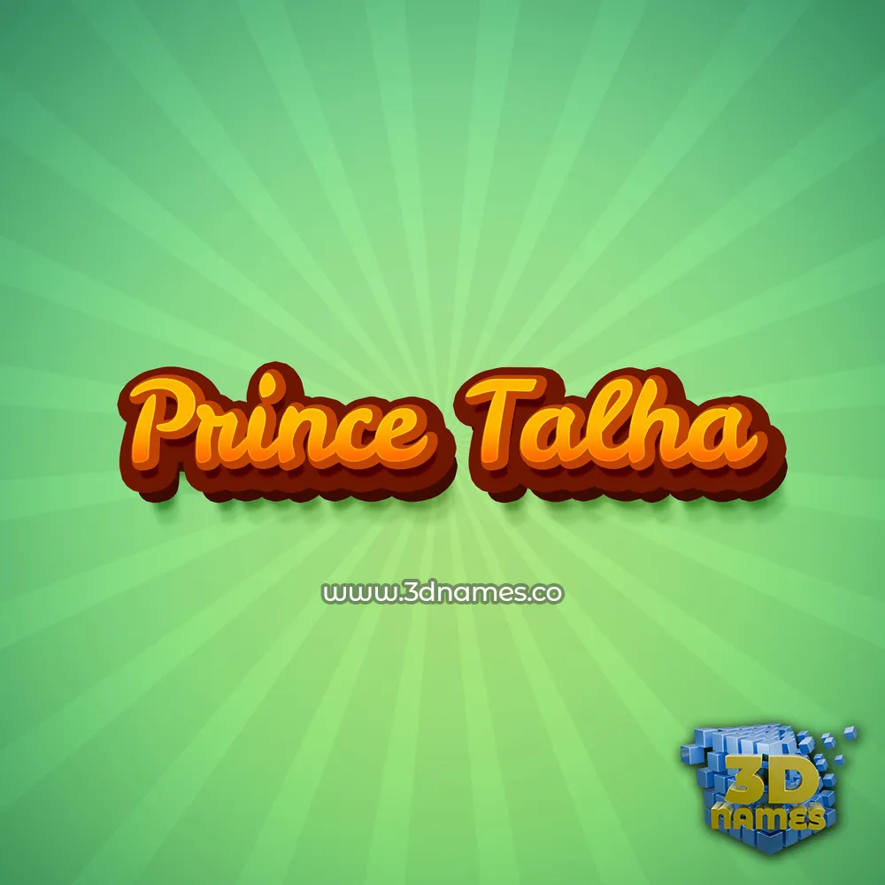 prince talha in Green Rays style - 3D name wallpaper